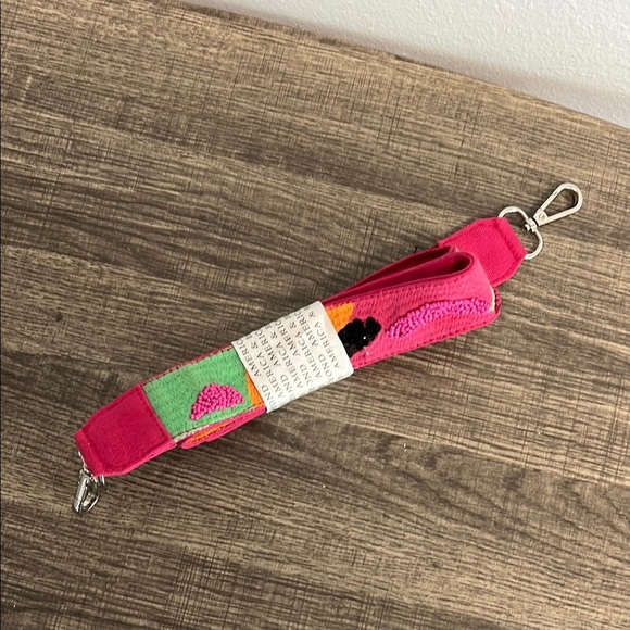 American & Beyond | Pink Butterfly Beaded Tote/Bucket Bag w/Crossbody Strap - Picture 9 of 16